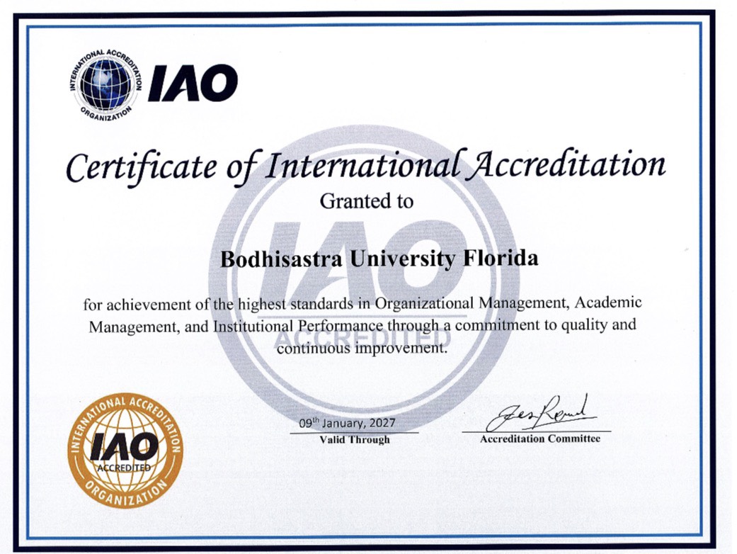 International Accreditation certificate